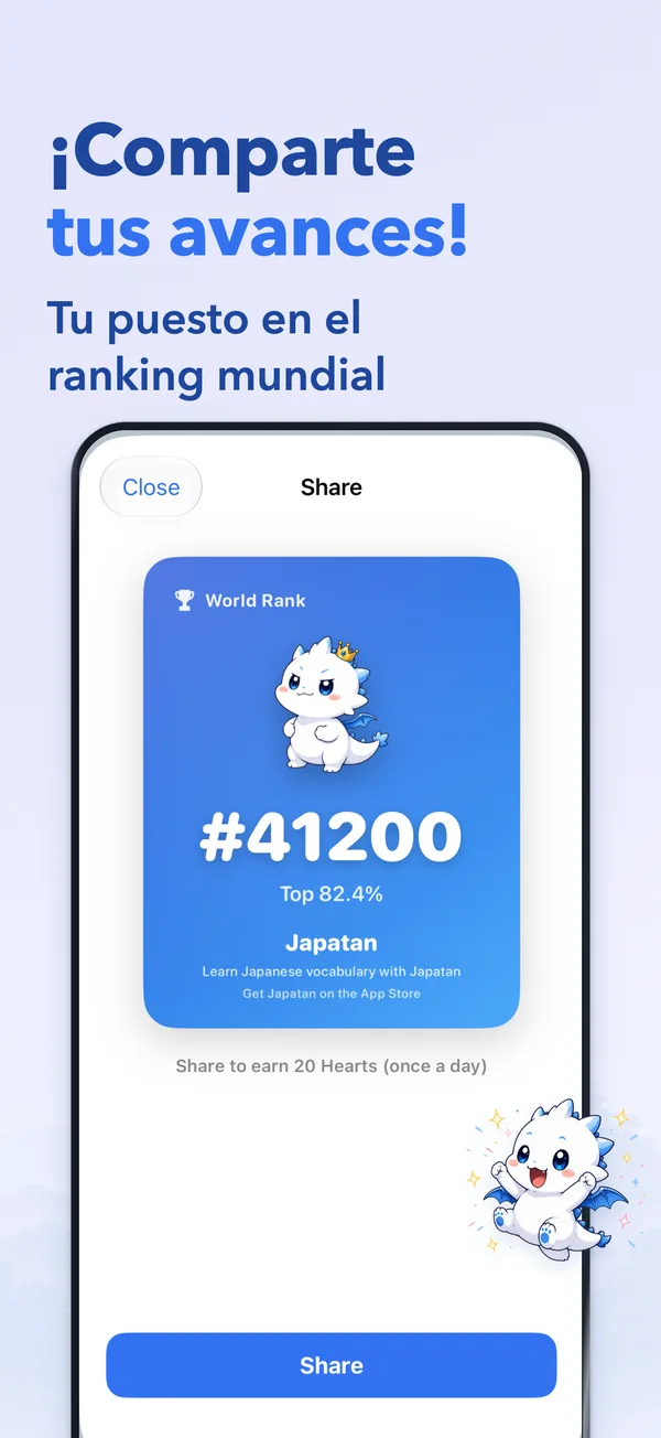 ¡Comparte tus avances! — Tu puesto en el ranking mundial