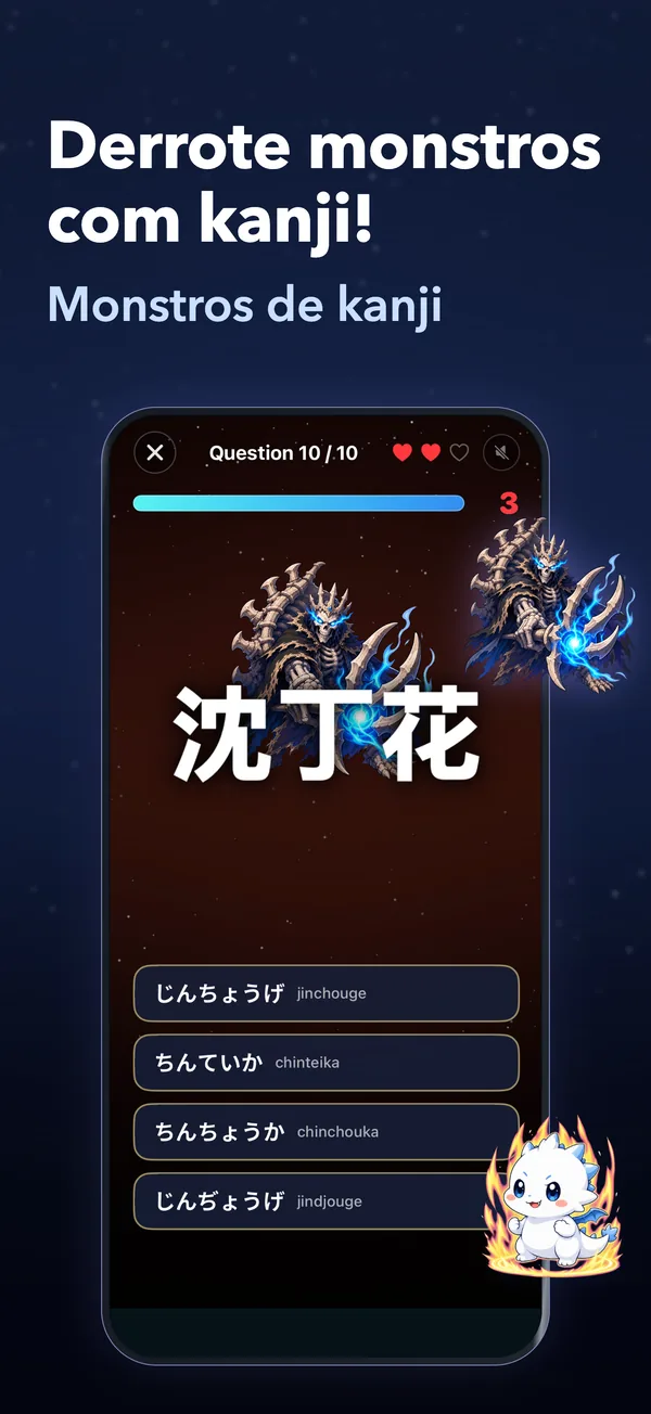 Derrote monstros com kanji! — Monstros de kanji